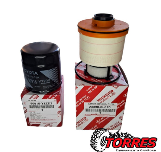 KIT DE FILTROS DE ACEITE Y DE DIESEL TOYOTA HILUX GENUINO