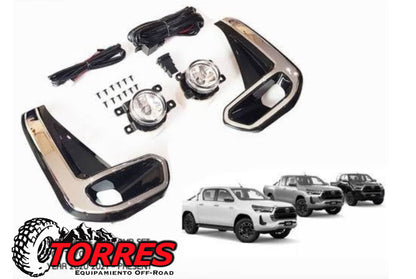 KIT NEBLINEROS TOYOTA HILUX  BILSEL CROMADO PARA MODELO  2021 - 2024